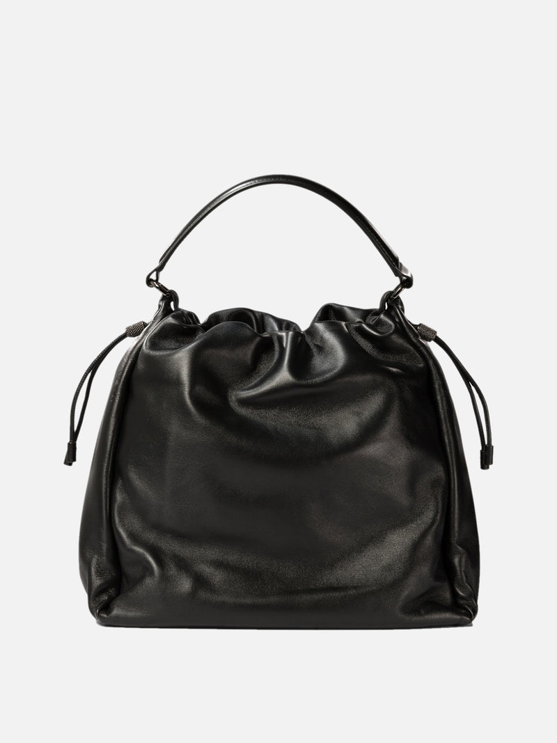 Vietti Brunello Cucinelli Borsa bucket in pelle Soft con monile Saldi
