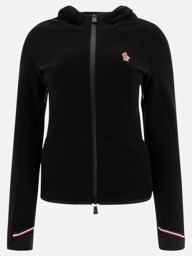 Vietti Moncler Grenoble Giacca in pile con cappuccio e zip