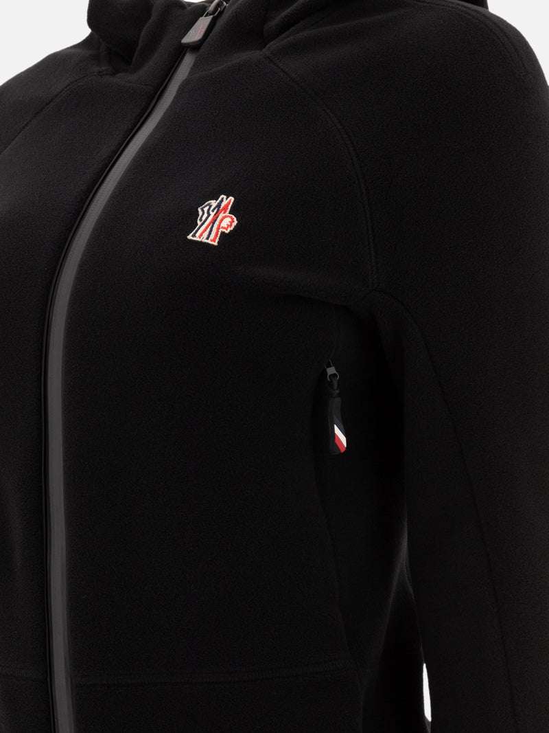 Vietti Moncler Grenoble Giacca in pile con cappuccio e zip In Vendita
