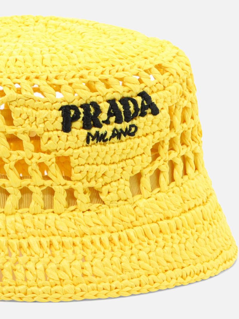 Vietti Prada Cappello da pescatore in rafia Offerte