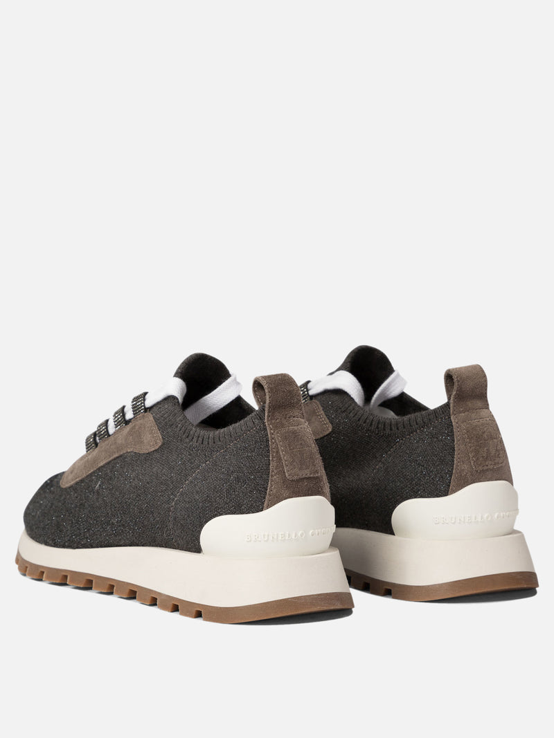 Vietti Brunello Cucinelli Sneaker "Sparkling Precious Eyelets" In Linea