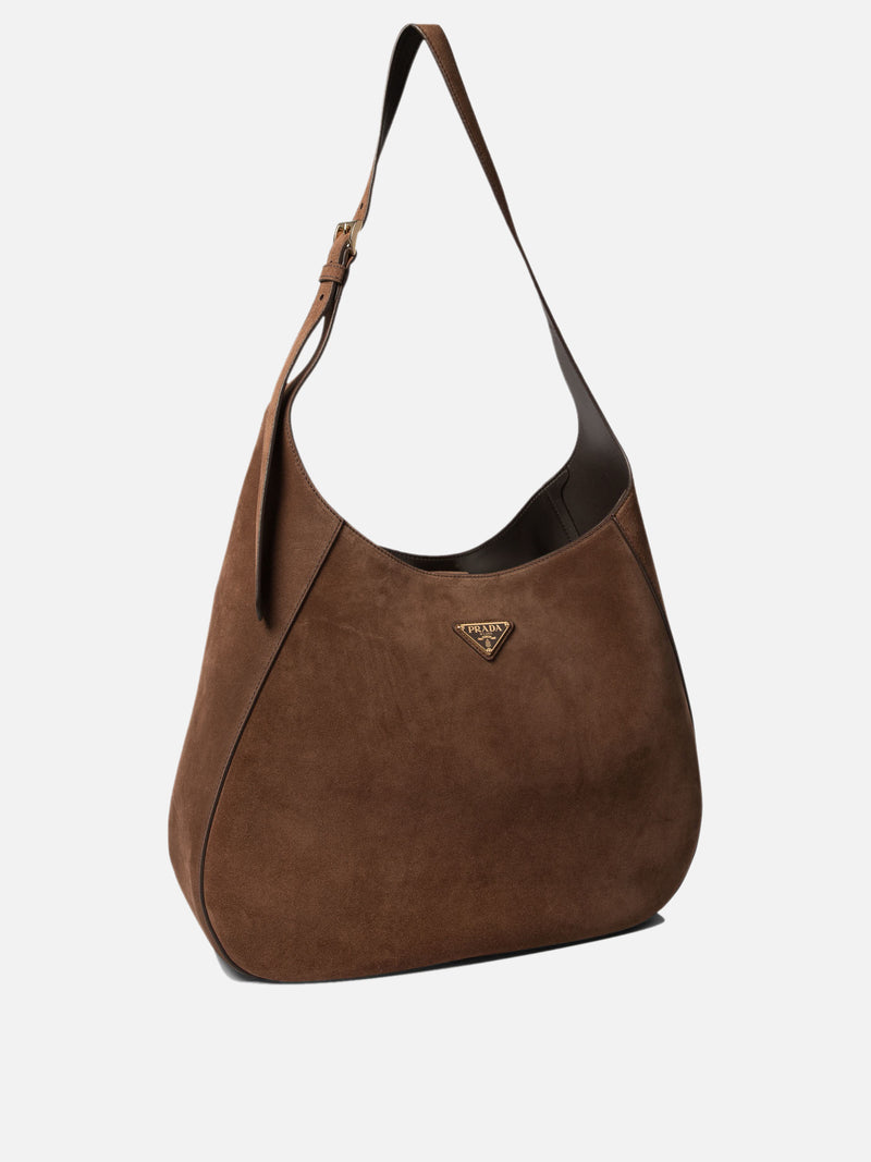 Vietti Prada Borsa hobo in pelle scamosciata 2025